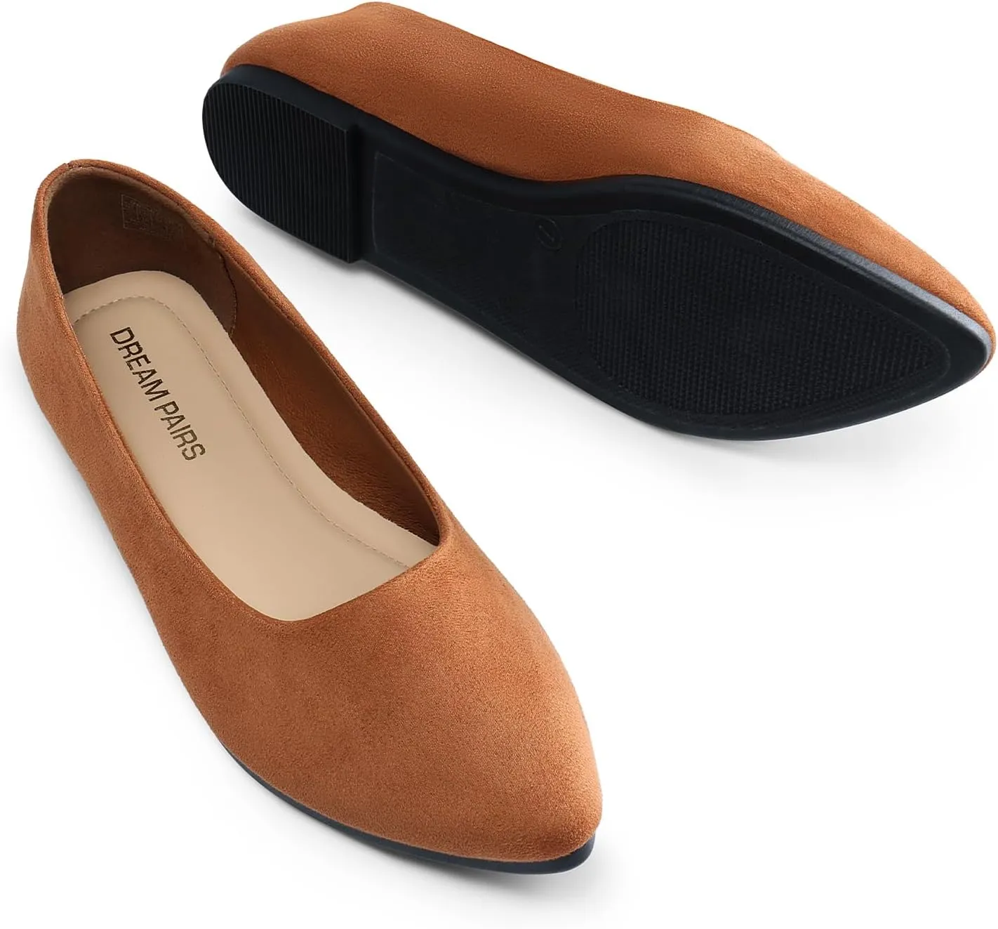 DREAM PAIRS Women??s Flats Comfortable Slip On Business Work Office Casual Suede Ballet Flats Pointed Toe Dress Shoes