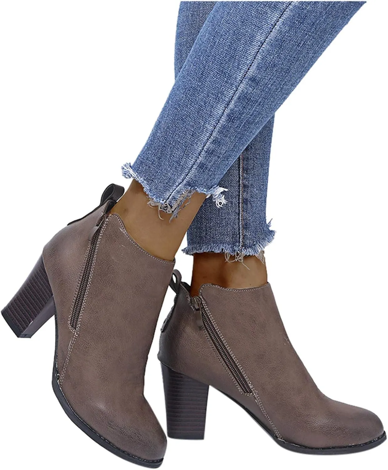 Dress Boots Women Ankle Western Boots for Women Blue Booties Dark Brown Ankle Boots for Women Women'S Leather Ankle Boots Zipper Winter Booties Wide Width White Cowboy Booties