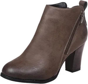 Dress Boots Women Ankle Western Boots for Women Blue Booties Dark Brown Ankle Boots for Women Women'S Leather Ankle Boots Zipper Winter Booties Wide Width White Cowboy Booties