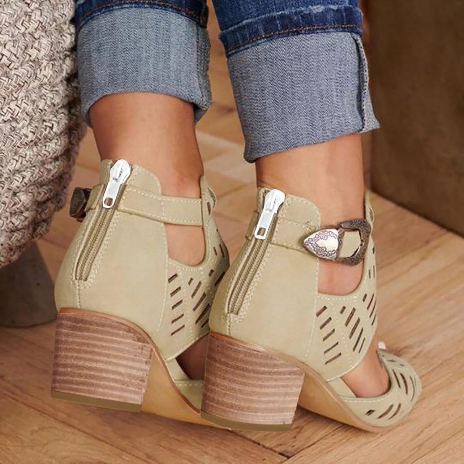 Dress Sandals for Women, Sandals Women Rhinestones Comfy Ankle Sandal Bling Hollow Out Shoes Summer Sandals