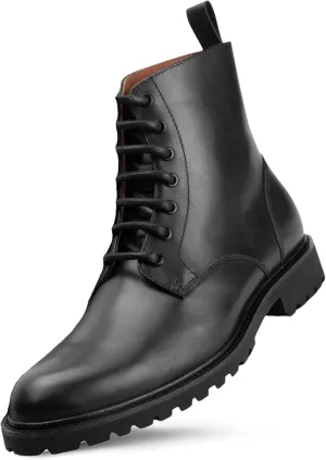 Dunross & Sons Boots For Men. Leather Boots For Men. Austin Mens Lace-Up Boot. Combat Boots For Men. Black Boots. Mens Gifts