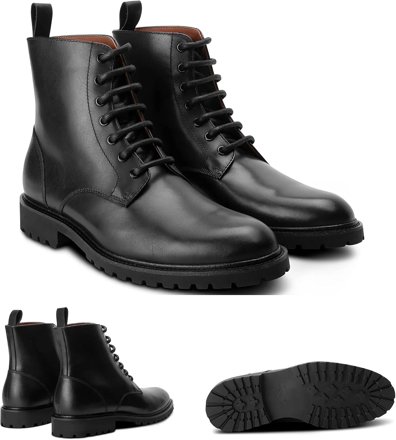 Dunross & Sons Boots For Men. Leather Boots For Men. Austin Mens Lace-Up Boot. Combat Boots For Men. Black Boots. Mens Gifts
