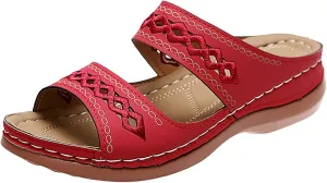 Eduavar Orthopedic Sandals for Women, Sandals for Women Dressy Summer Breathable Open Toe Flat Sandals Casual Beach Slippers