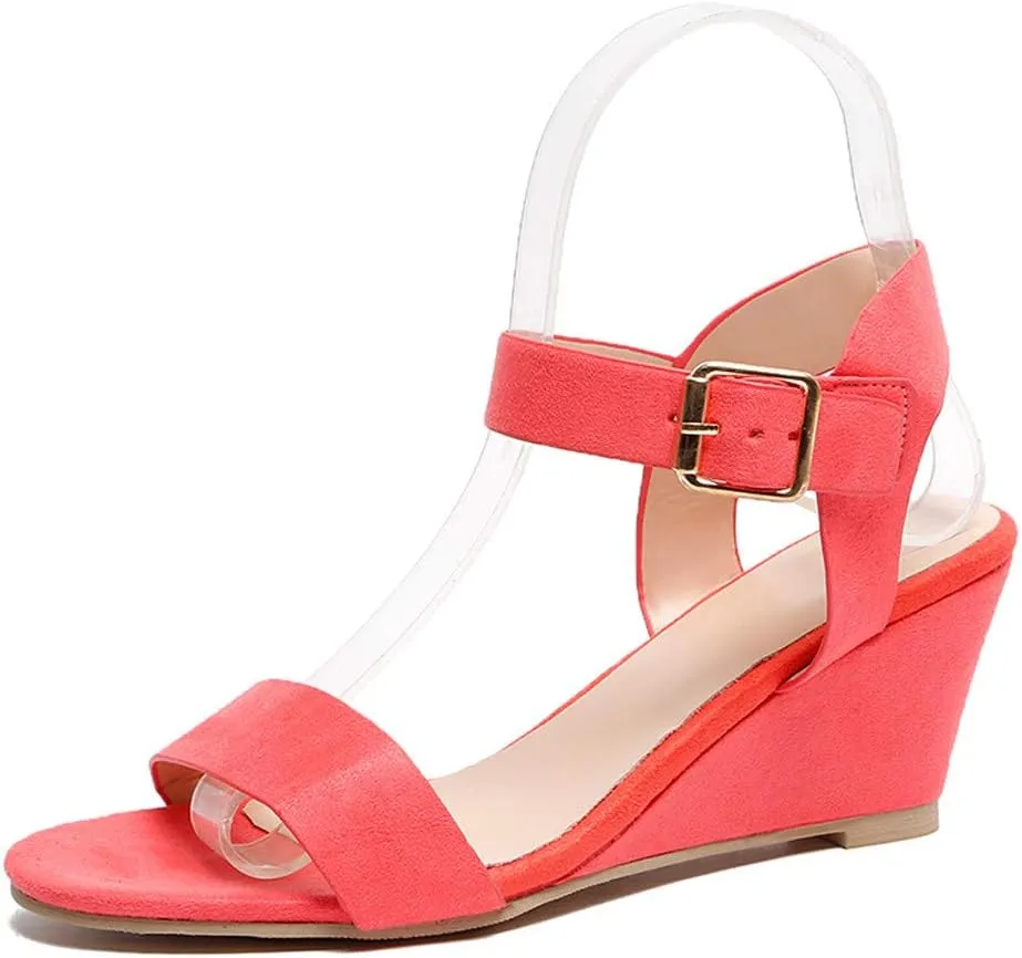 Eduavar Orthopedic Sandals for Women, Sandals Women Comfortable Open Toe Low Wedge Sandals Dressy Sandals with Ankle Strap