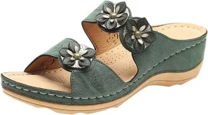 Eduavar Orthopedic Sandals for Women, Womens Sandals Comfortable Slip On Sandals Casual Peep Toe Sandals Walking Slippers