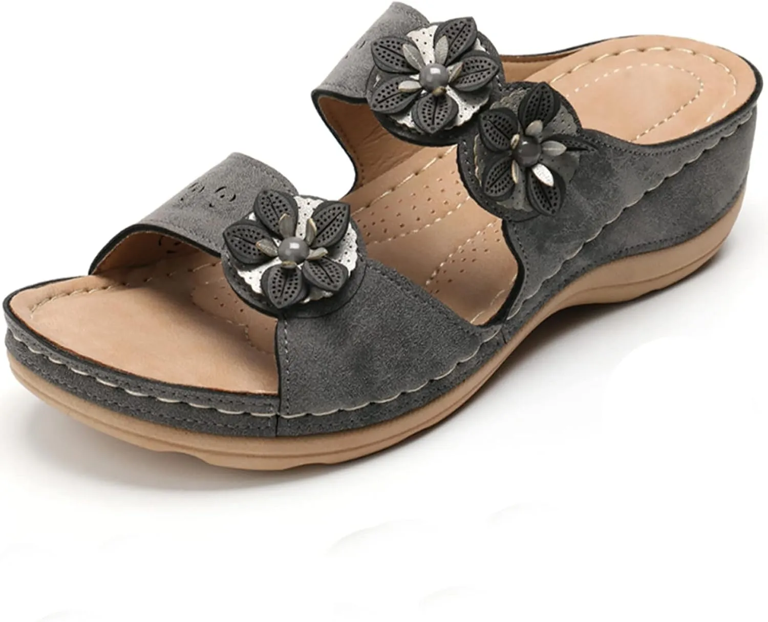 Eduavar Sandals for Women Casual Summer Orthopedic Sandals for Women Arch Support Sandals Women's Summer Flip Flops Slippers