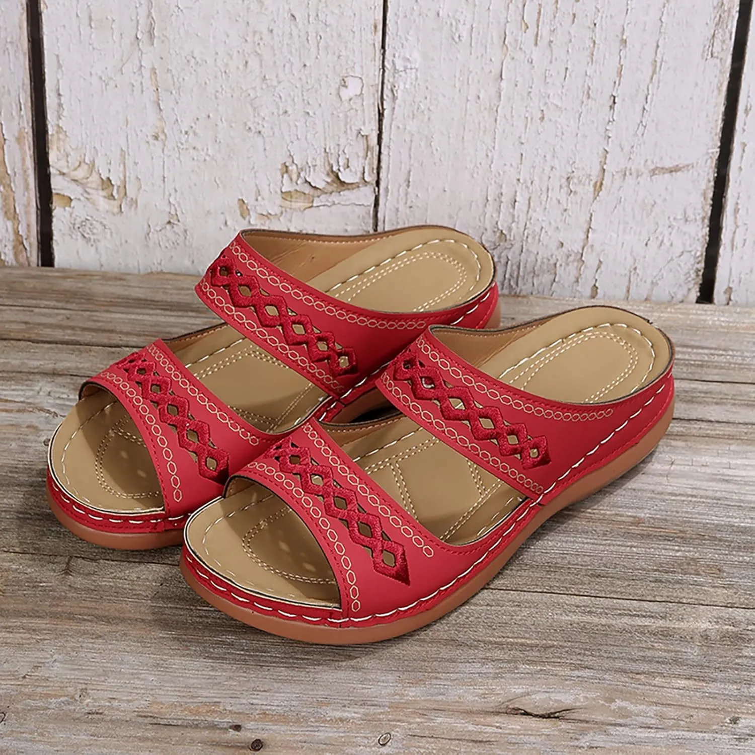 Eduavar Sandals for Women Casual Summer Orthopedic Sandals for Women Arch Support Sandals Women's Summer Flip Flops Slippers