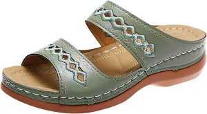 Eduavar Sandals for Women Dressy Summer, Orthopedic Sandals for Women Soft Comfortable Open Toe Sandals Summer Beach Slippers