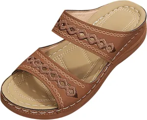 Eduavar Sandals for Women Dressy Summer, Orthopedic Sandals for Women Soft Comfortable Open Toe Sandals Summer Beach Slippers