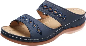 Eduavar Sandals for Women Dressy Summer, Orthopedic Sandals for Women Soft Comfortable Open Toe Sandals Summer Beach Slippers