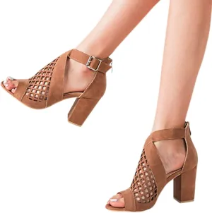 Eduavar Summer Sandals for Women 2023, Orthopedic Sandals for Women Fish Mouth Hollow Out Heel Sandals with Ankle Strap