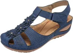 Eduavar Summer Sandals for Women, Women Sandals Dressy Comfortable Close Toe Sandals Cutout Wedge Sandals Shoes