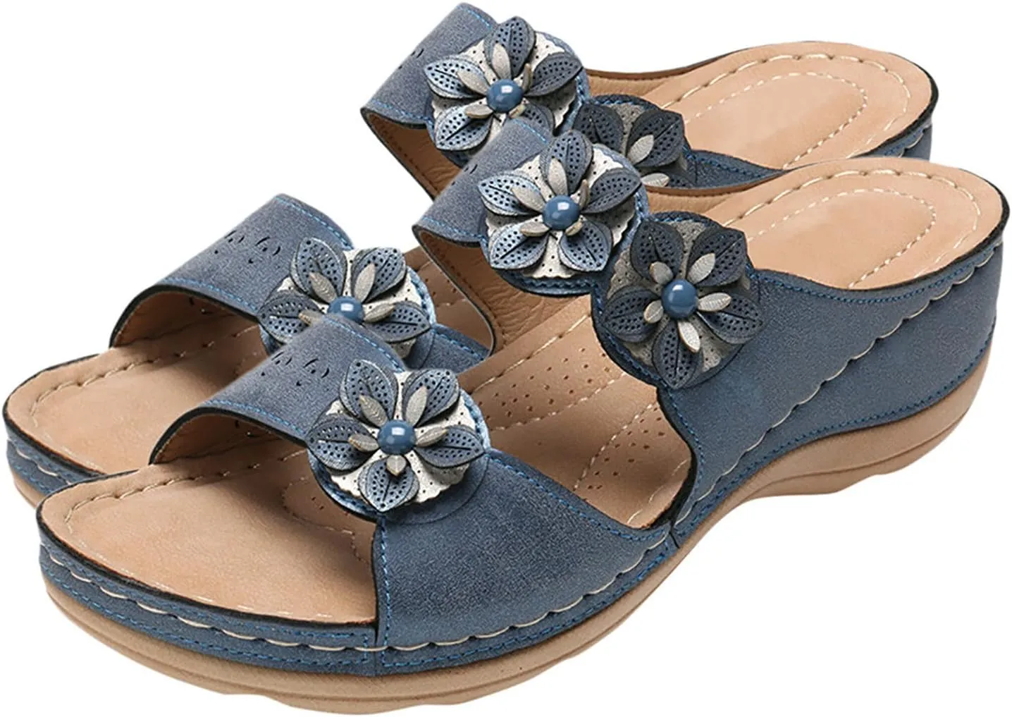 Eduavar Wedge Sandals for Women, Orthopedic Sandals for Women Wedge Sandals with Arch Support Anti-Slip Comfy Sandal