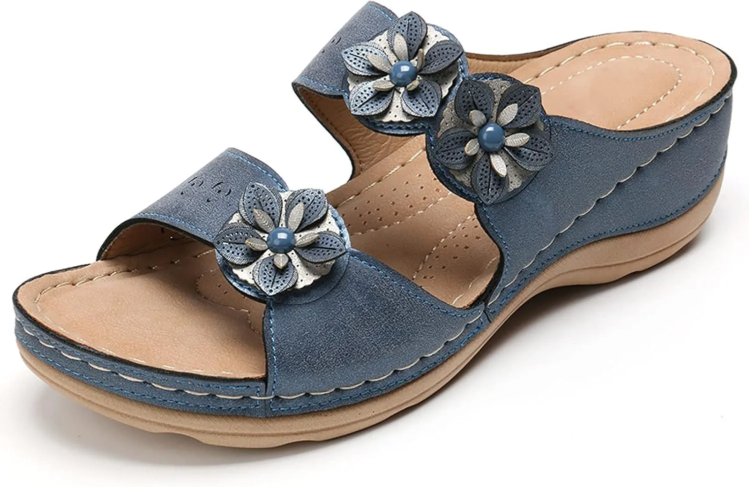 Eduavar Wedge Sandals for Women, Orthopedic Sandals for Women Wedge Sandals with Arch Support Anti-Slip Comfy Sandal