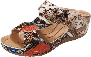 Eduavar Wedge Sandals for Women, Sandals Women Fashion Slip On Sandals Comfortable Peep Toe Sandals Summer Walking Shoes