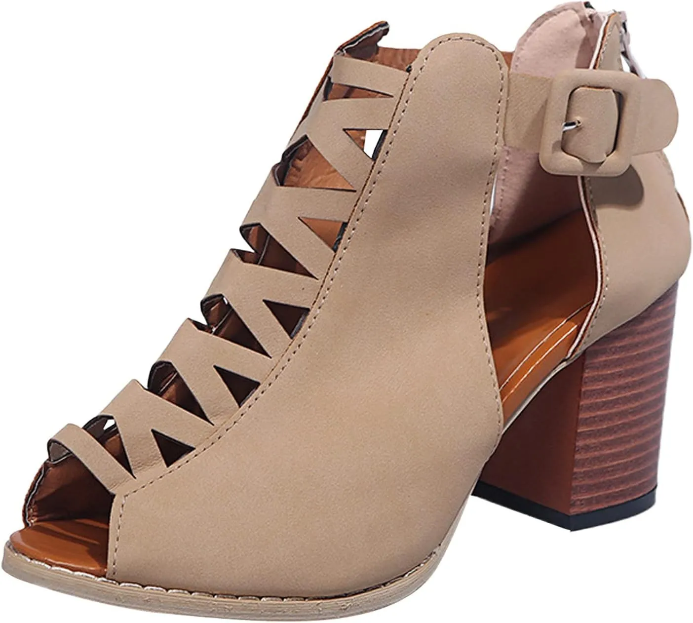 Eduavar Wedge Sandals for Women, Sandals Women Wedge Platform Sandals Zip Up Rhinestone Gladiator Flat Sandals