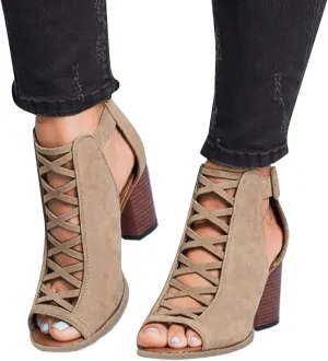 Eduavar Wedge Sandals for Women, Sandals Women Wedge Platform Sandals Zip Up Rhinestone Gladiator Flat Sandals