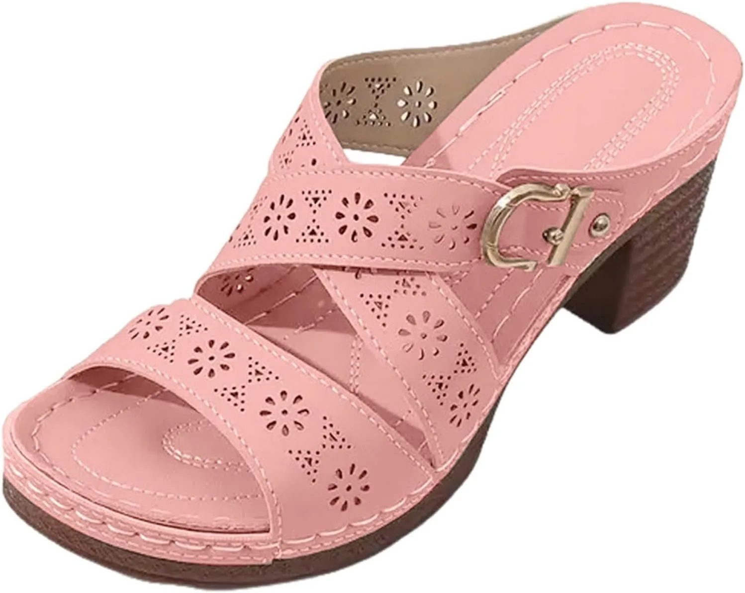 Eduavar Womens Sandals Casual Retro Open Toe Comfortable Platform Slippers Outdoor Mules Slip On Wedge Dressy Summer Shoes