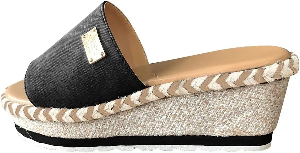 Eduavar Womens Wedge Sandals, Orthopedic Sandals for Women Bow Tie Sandals Slip On Espadrille Platform Sandals