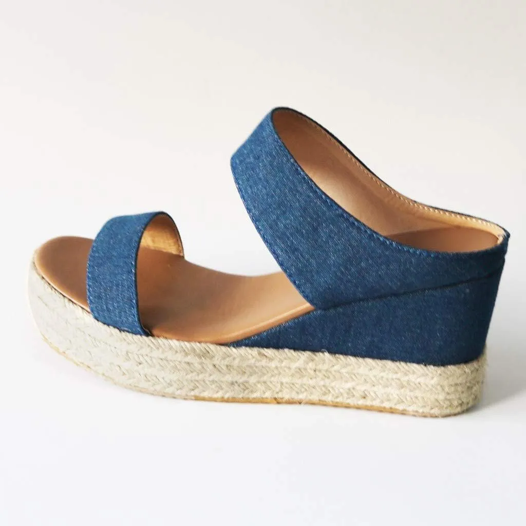 Eduavar Womens Wedge Sandals, Orthopedic Sandals for Women Espadrille Wedge Platform Sandals Anti-Slip Sandals