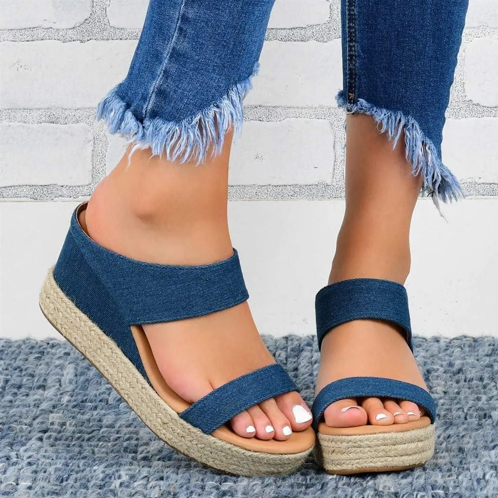 Eduavar Womens Wedge Sandals, Orthopedic Sandals for Women Espadrille Wedge Platform Sandals Anti-Slip Sandals