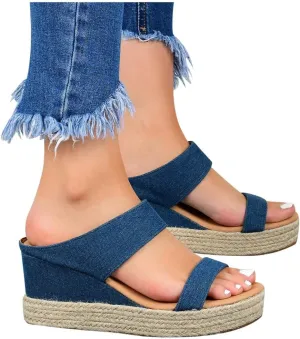 Eduavar Womens Wedge Sandals, Orthopedic Sandals for Women Espadrille Wedge Platform Sandals Anti-Slip Sandals