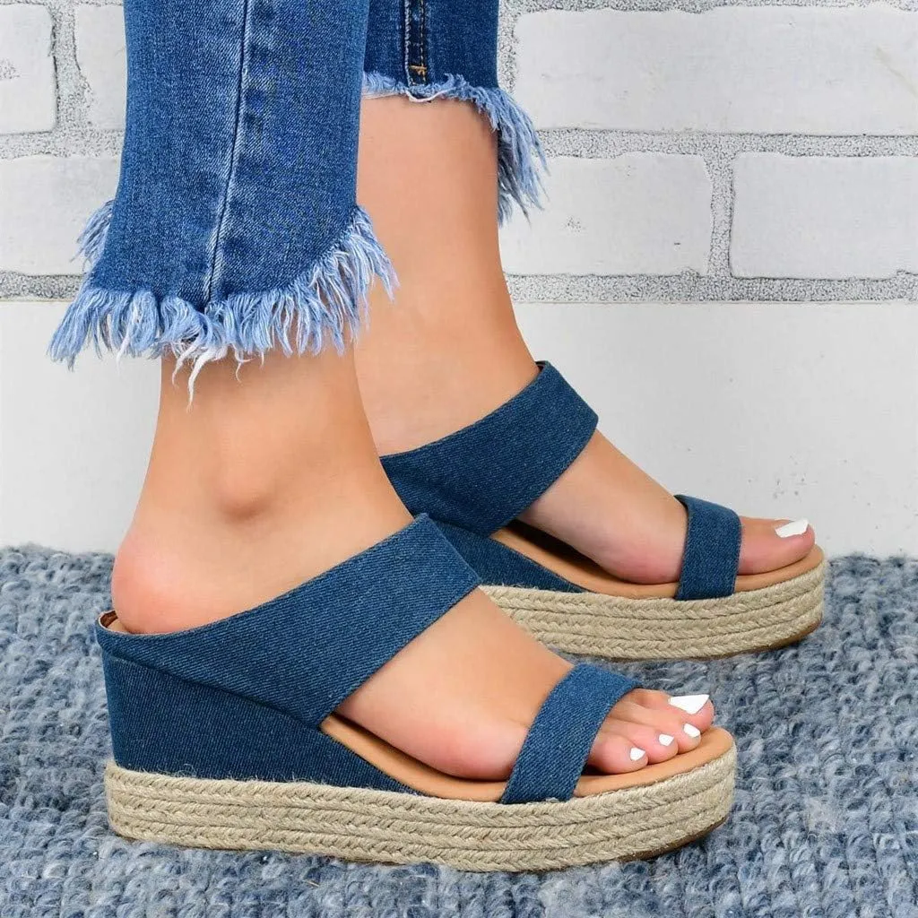 Eduavar Womens Wedge Sandals, Orthopedic Sandals for Women Espadrille Wedge Platform Sandals Anti-Slip Sandals