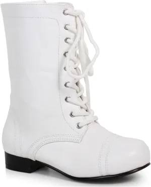 Ellie Shoes Children's White Ankle Combat Boot