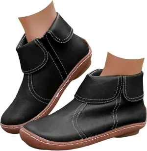 Fall Boots for Women 2024 Ankle Boots Retro Round Toe Fashion Comfortable Flat Side Zipper Lightweight Fall Boots