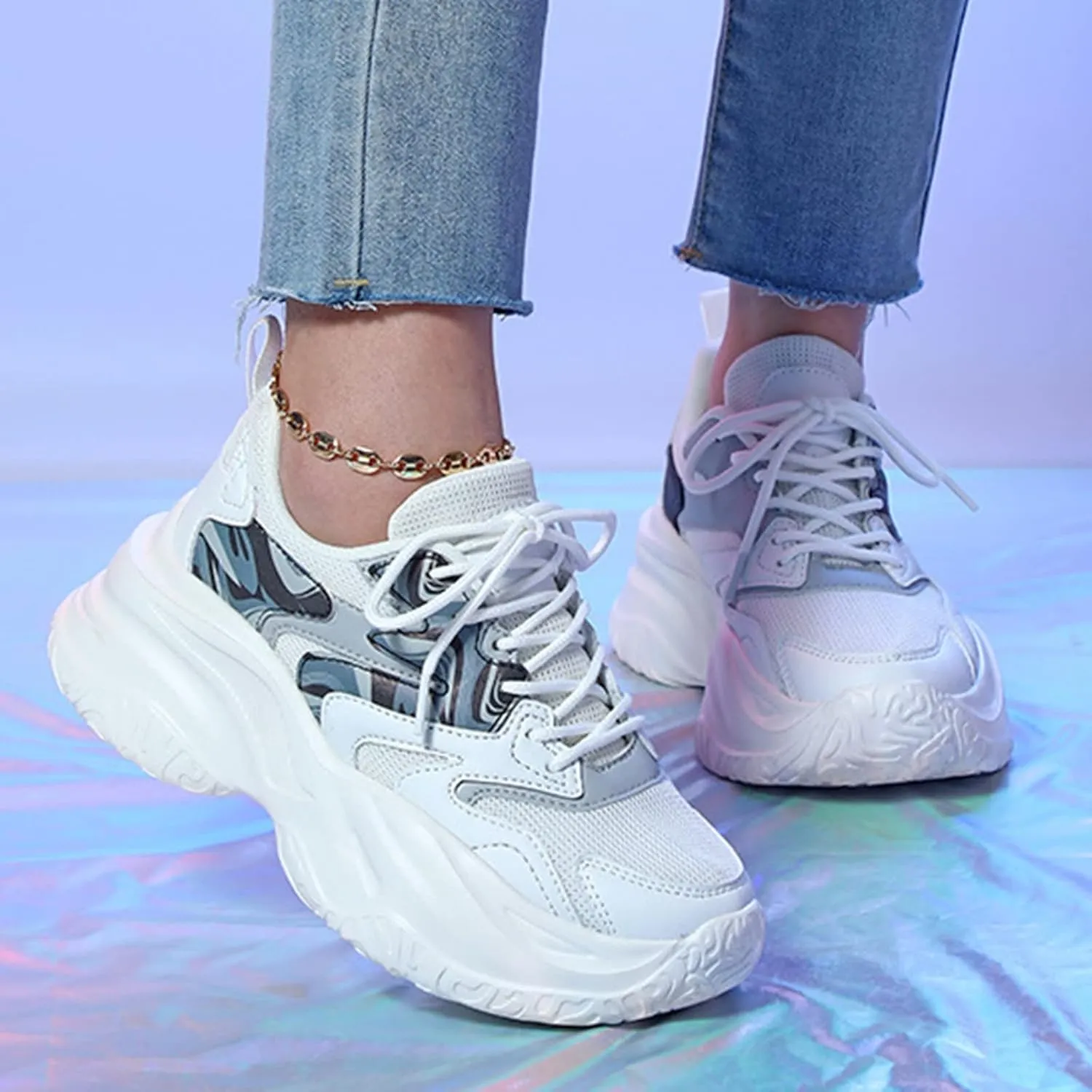 Fashion Sneakers for Women 2023 Black Platform Women's Navy Blue Slip On Flat Shoes Size 8 Women Shoes Sneakers Womens Black Wide Toe Sneakers Black Non Slip Work Shoes for Women Wide Feet