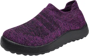 Fashion Spring and Summer Women Sports Shoes Flat Bottom Lightweight Slip On Fly Woven Mesh All Terrain Shoes