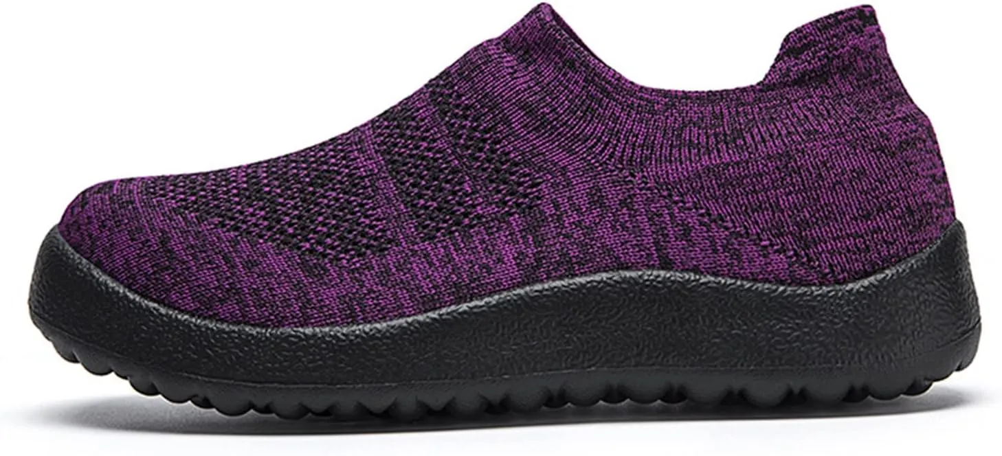 Fashion Spring and Summer Women Sports Shoes Flat Bottom Lightweight Slip On Fly Woven Mesh All Terrain Shoes