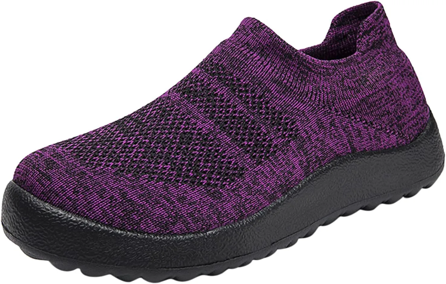 Fashion Spring and Summer Women Sports Shoes Flat Bottom Lightweight Slip On Fly Woven Mesh All Terrain Shoes