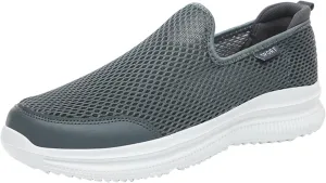 Fashion Summer Men Breathable Mesh Shallow Mouth Slip On Lightweight Casual Shoes Tops Mens Sneaker (Grey, 11)