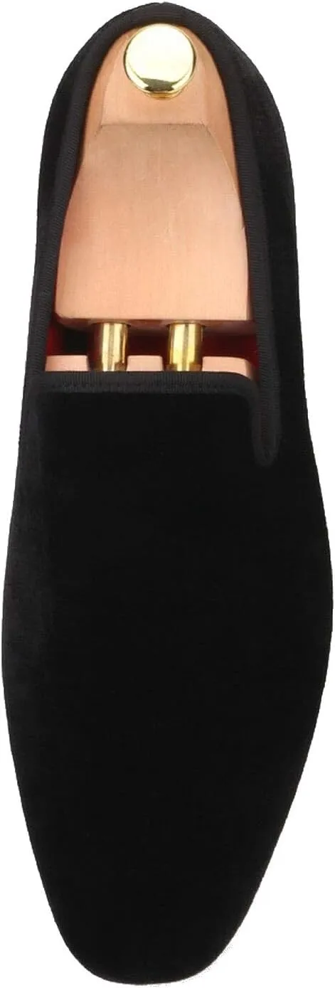 FERUCCI Black Velvet Square Toe Loafer Slippers Flat Prom Wedding