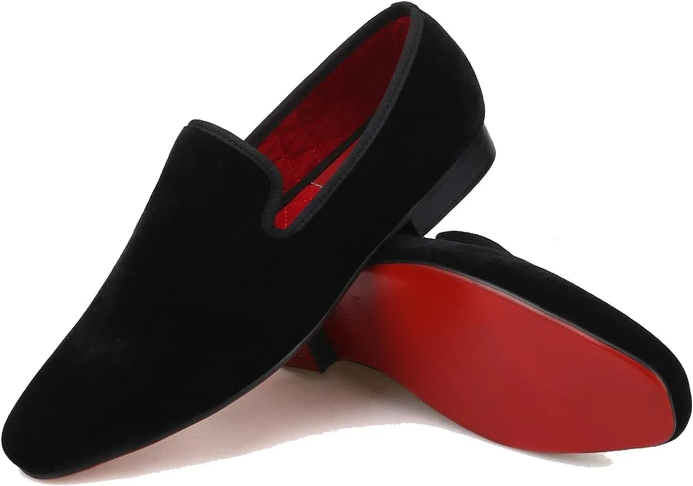 FERUCCI Black Velvet Square Toe Loafer Slippers Flat Prom Wedding
