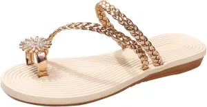 Flat Sandals for Women Dressy Comfortable Orthopedic Sandals Beach Sandals Non Slip Summer Flip Flops Arch Support