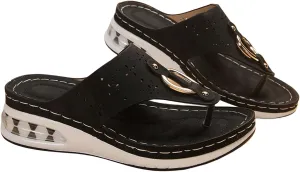 Flip Flops with Arch Support for Women Platform Orthopedic Wedge Sandals Comfort Beach Slippers T-Strap Walking Shoes
