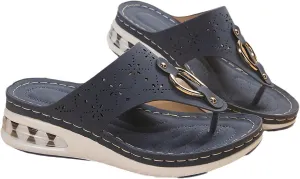 Flip Flops with Arch Support for Women Platform Orthopedic Wedge Sandals Comfort Beach Slippers T-Strap Walking Shoes