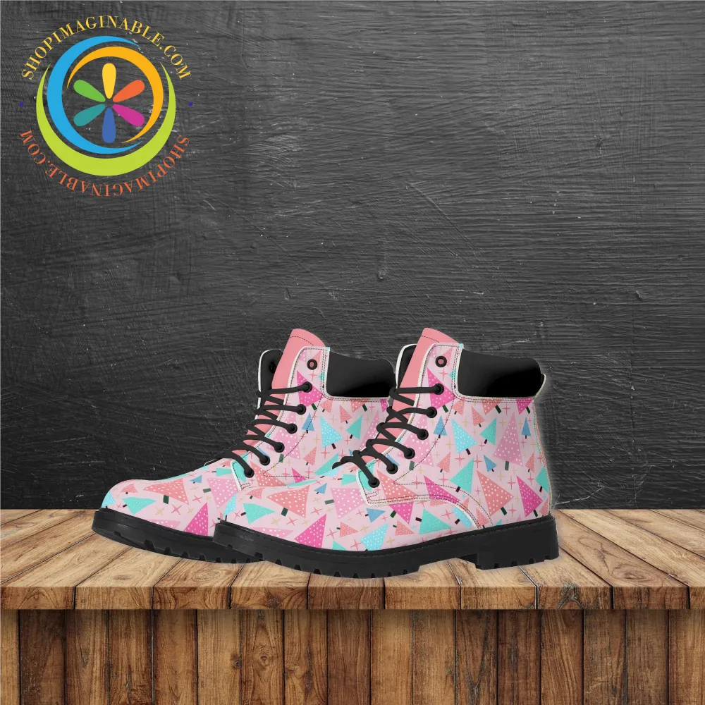 Funky Christmas Tree Ladies Boots