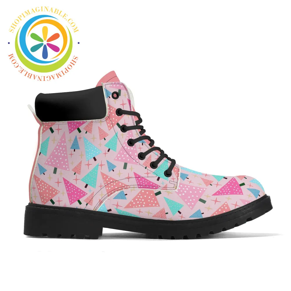 Funky Christmas Tree Ladies Boots