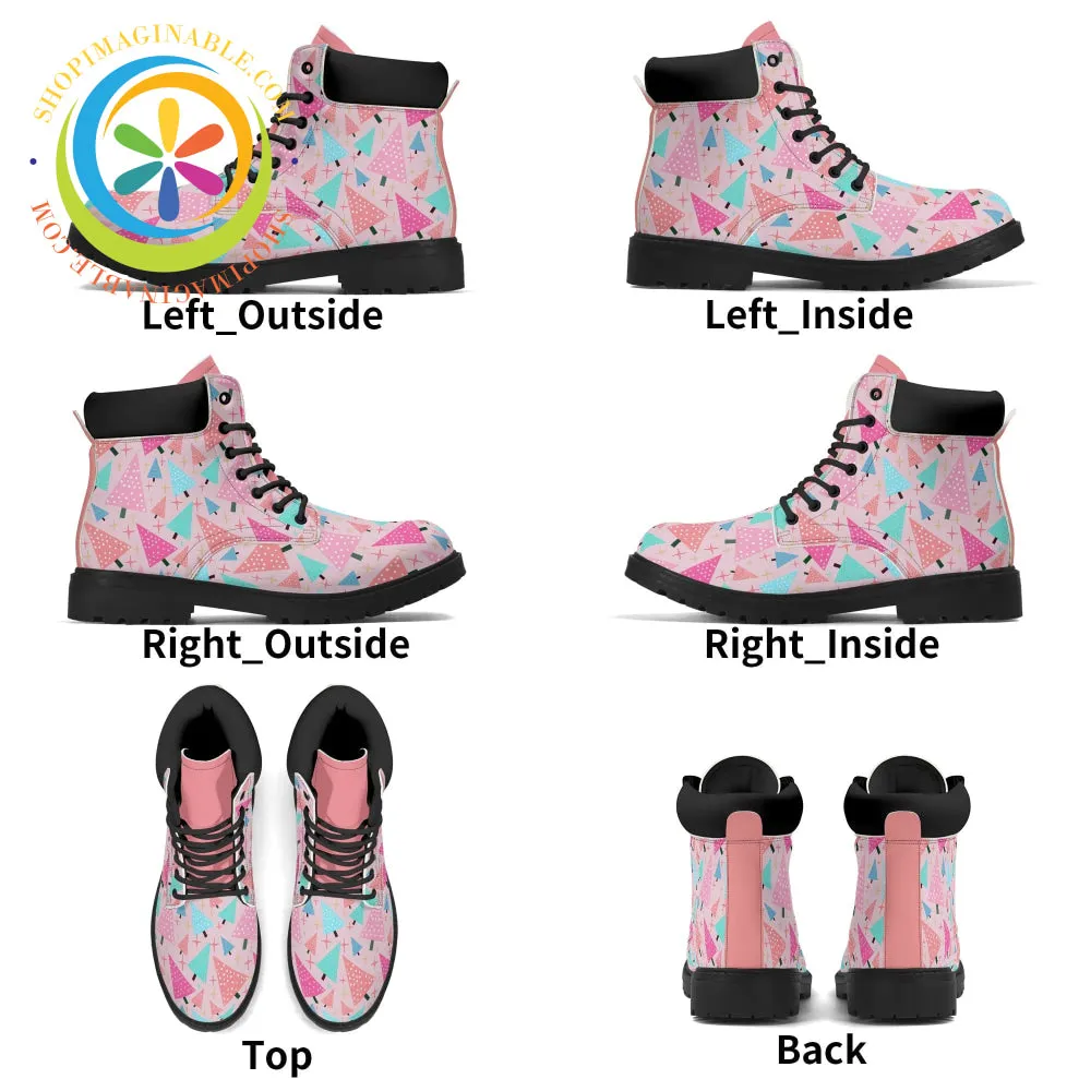 Funky Christmas Tree Ladies Boots