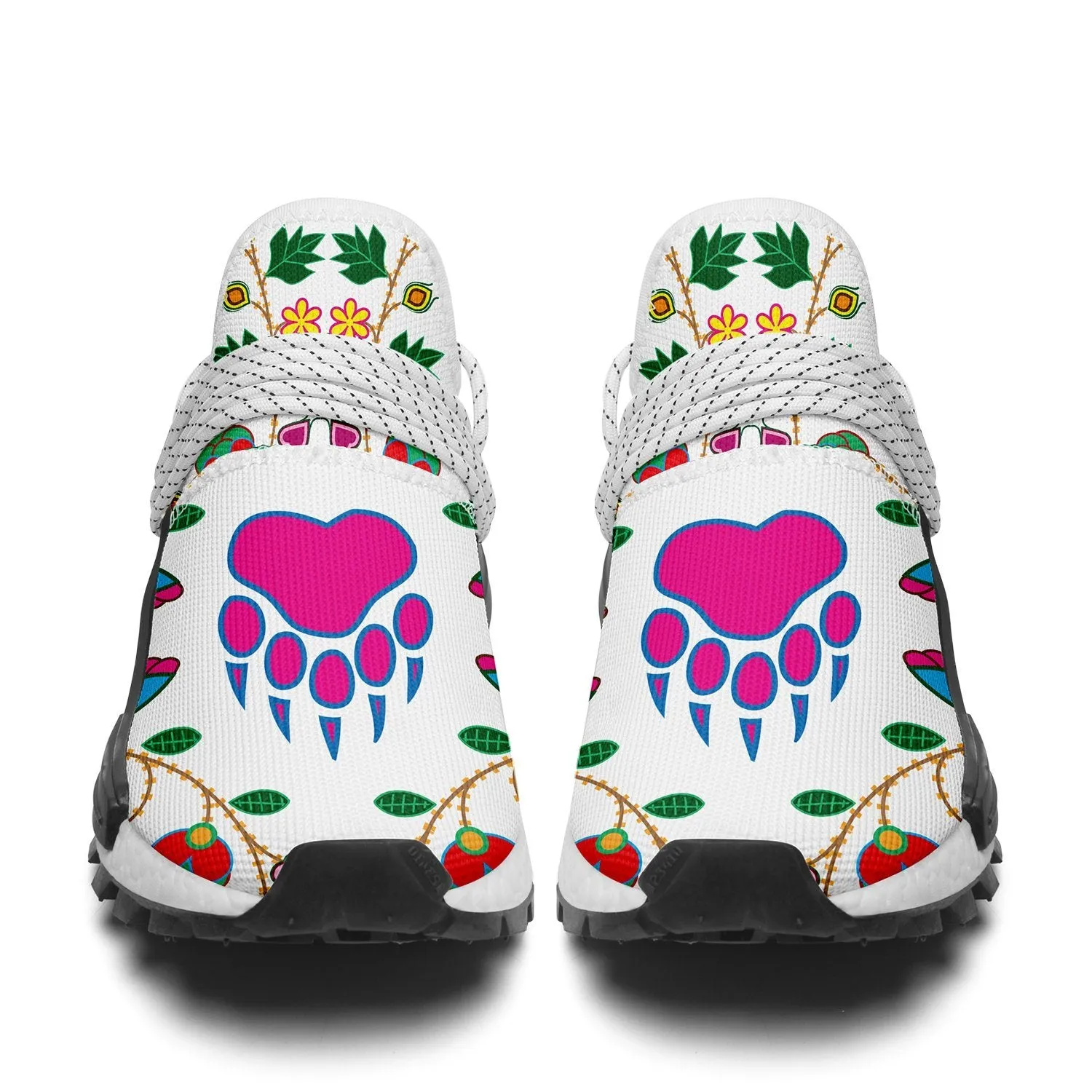 Geometric Floral Fall White Okaki Sneakers