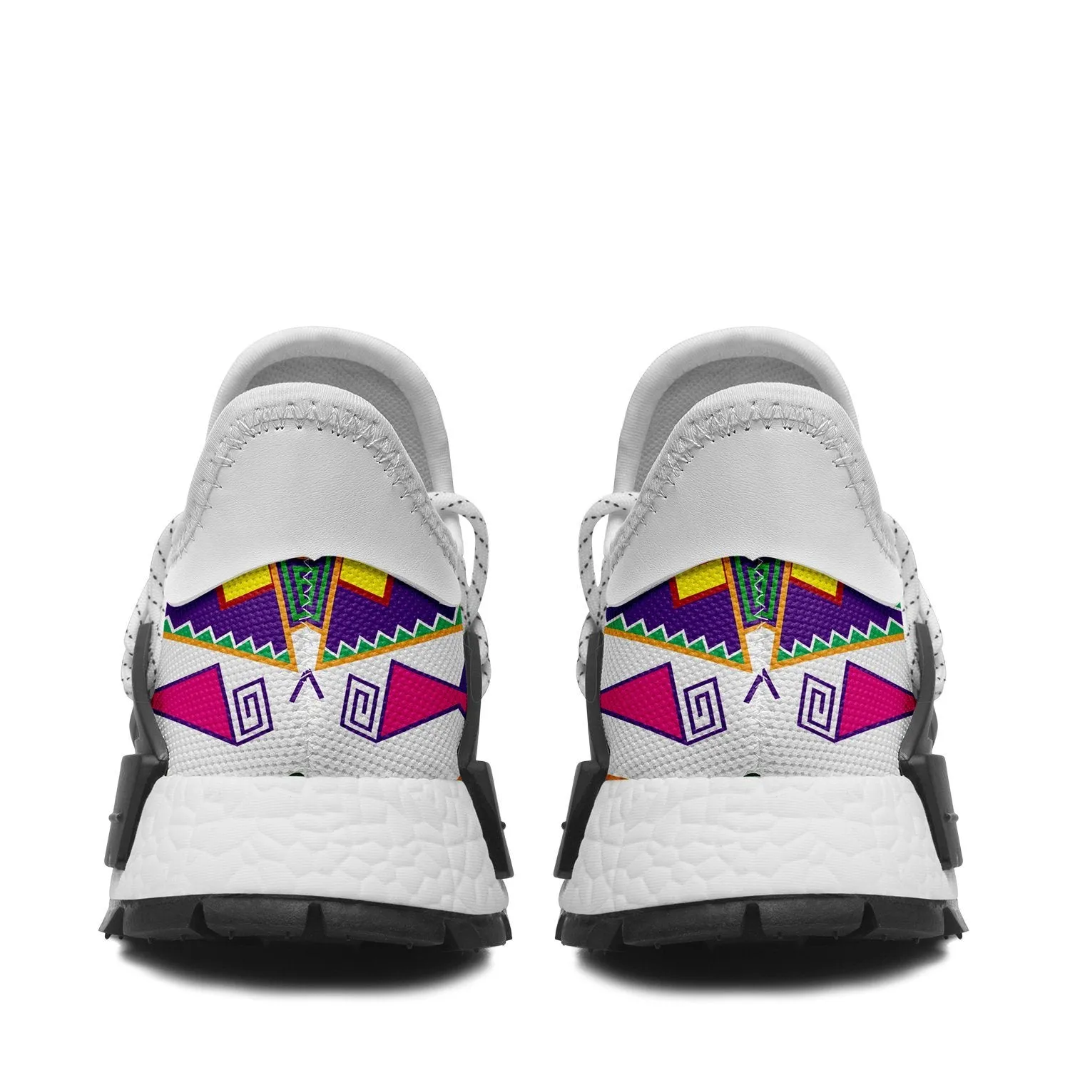 Geometric Floral Fall White Okaki Sneakers