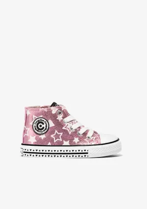Girl's Pink Glows in the Dark Hi-Top Sneakers