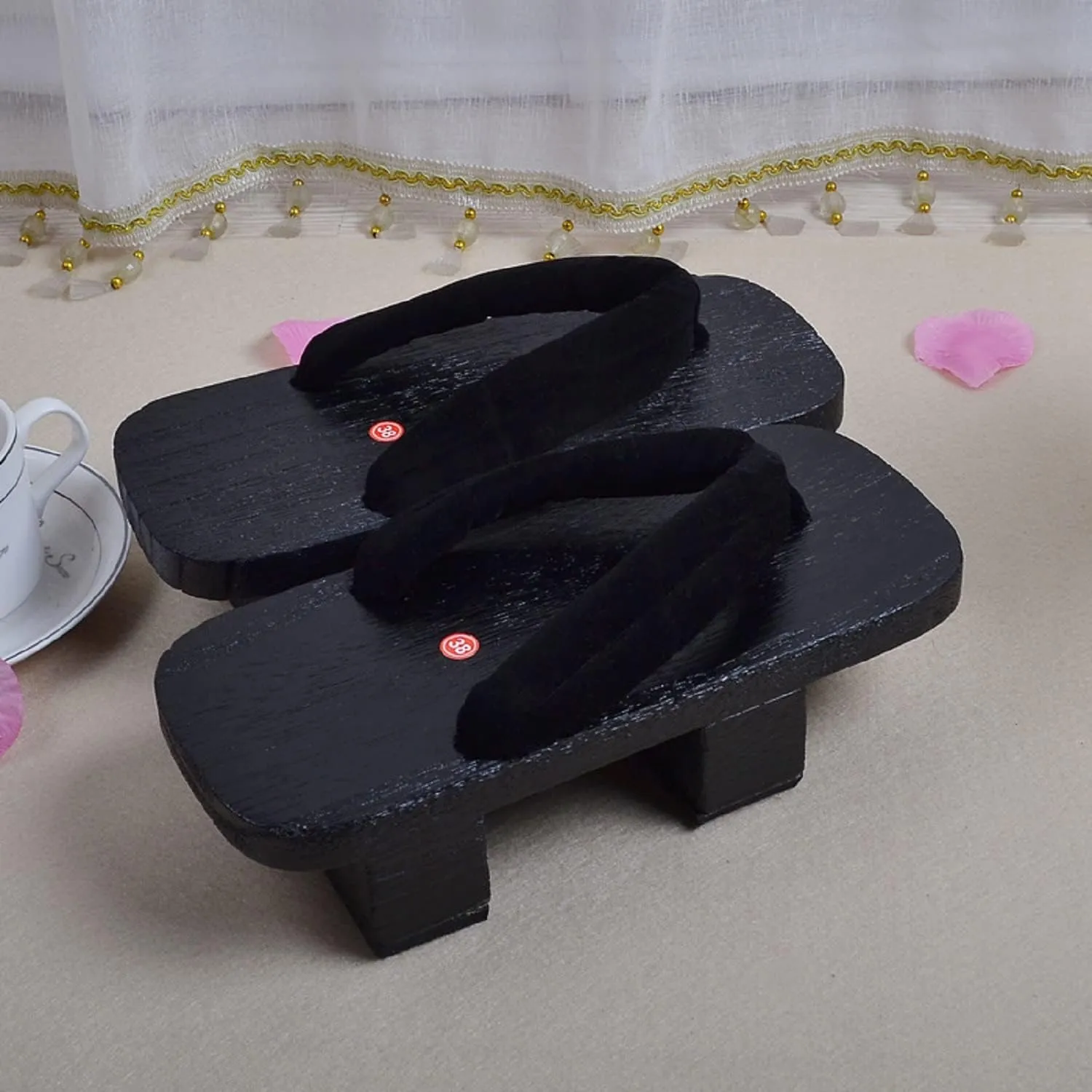 GK-O Japanese Clogs Geta Wooden Flip Flops Retro Sandals Slippers Shoes Kimono Cosplay Costume Shoes