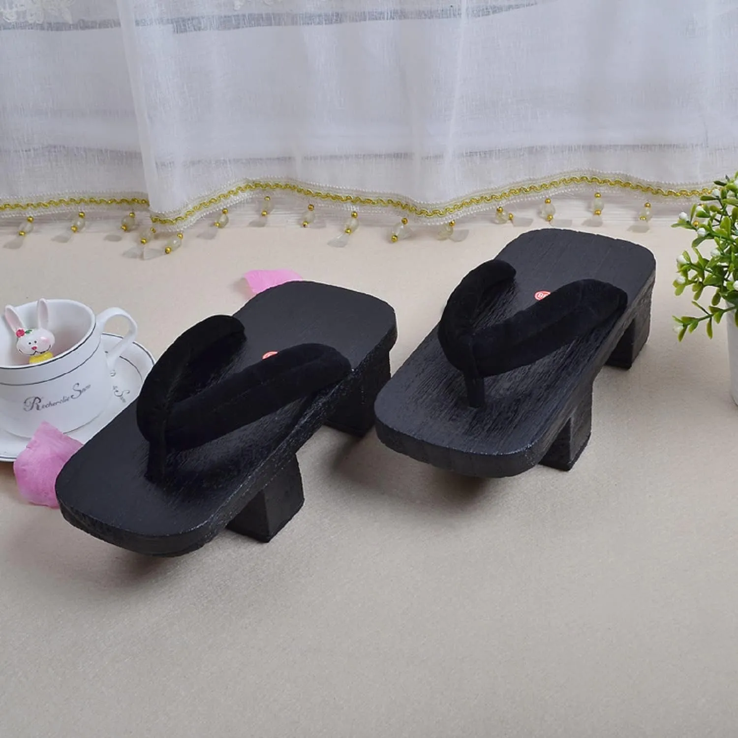 GK-O Japanese Clogs Geta Wooden Flip Flops Retro Sandals Slippers Shoes Kimono Cosplay Costume Shoes