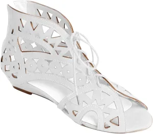 Hollow Out Sandals for Women Summer Casual Cross Lace up Open Toe Back Zipper Flat Sandals Lightweight Gladiator Shoes