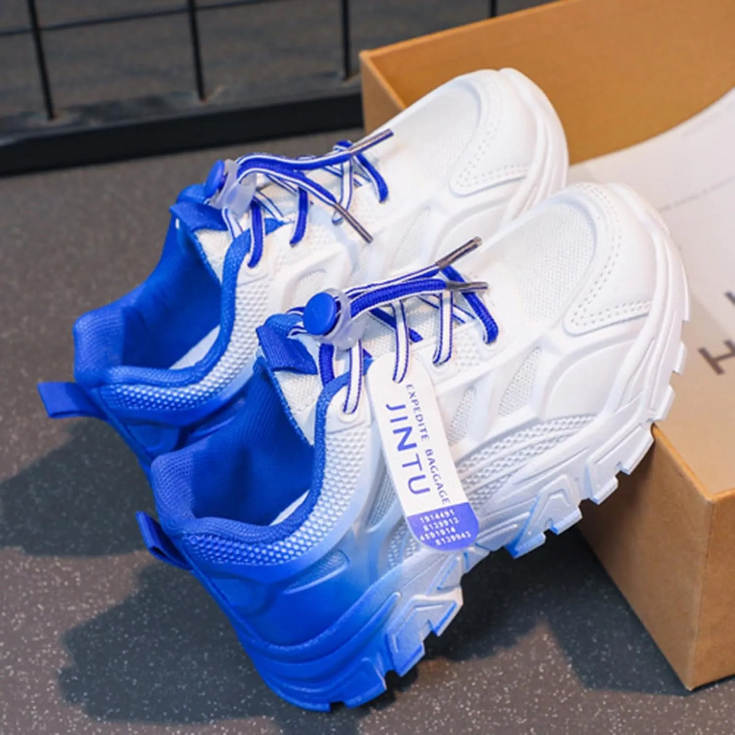 IWIHMIV Kid Tennis Shoes Toddler Boy Sneakers Lightweight Breathable Comfortable Non Slip Sports Shoes