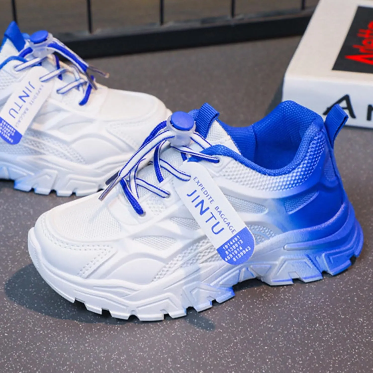 IWIHMIV Kid Tennis Shoes Toddler Boy Sneakers Lightweight Breathable Comfortable Non Slip Sports Shoes